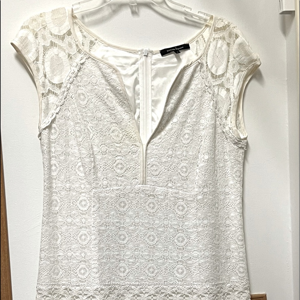 Nanette Lepore white lace dress fully lined.